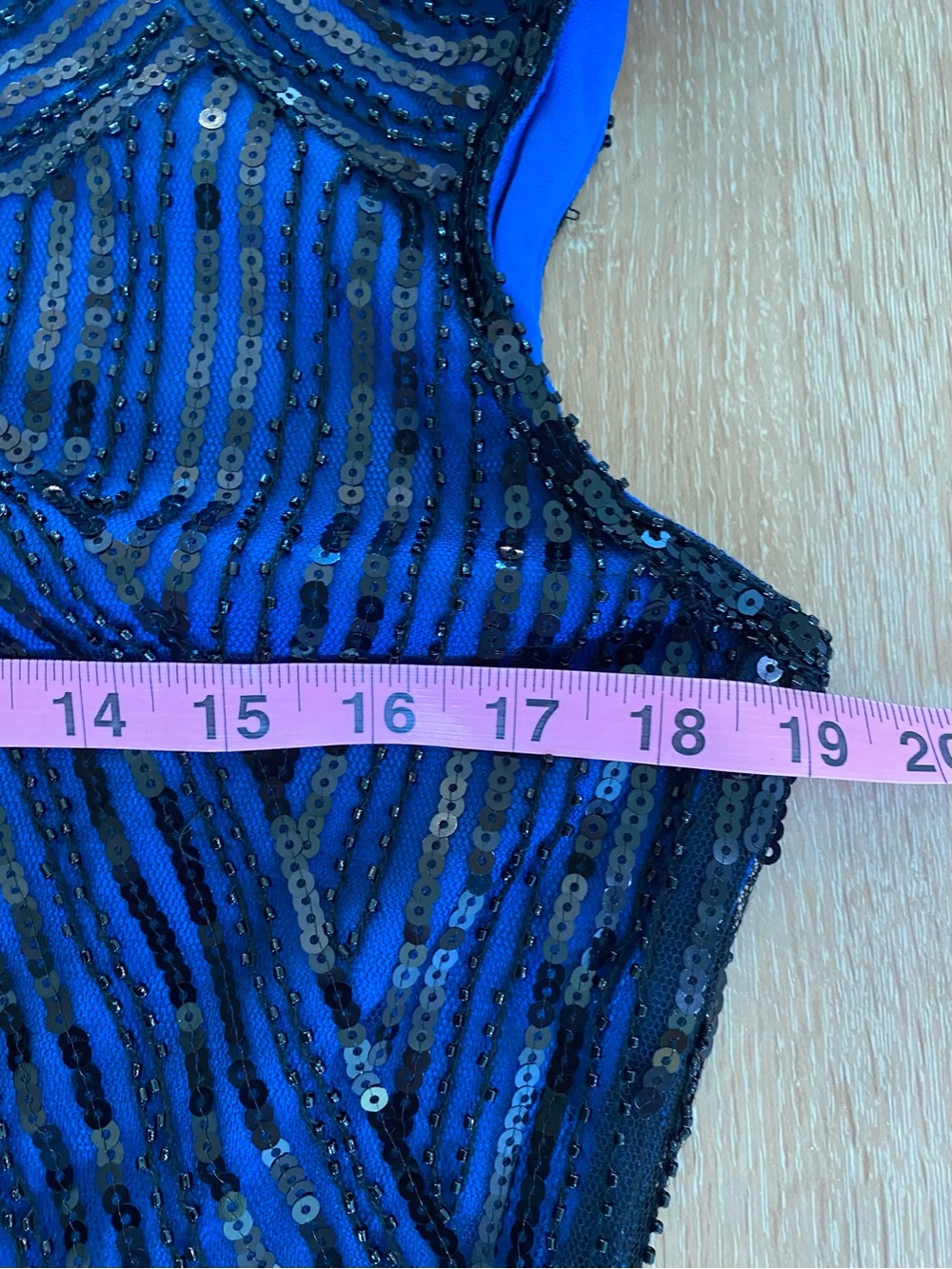 Fundaisy Dress Sequin Fringe Flapper Retro Inspired Party Blue and Black Size XL - Picture 6 of 7